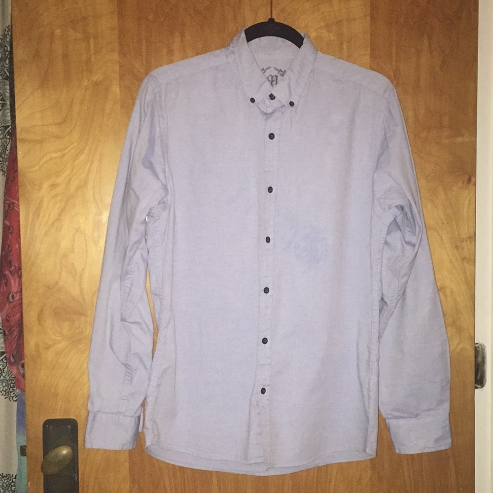 Men’s Cedarwood State Blue Button Down Shirt Size Medium